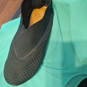 bernie mev. Black Slip-On Loafers Breathable Mesh Size40
